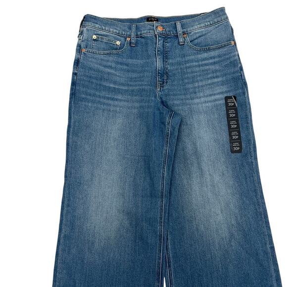 J.Crew Factory Petite Classic Wide-leg Jean in All-day Stretch CG448 size 30P - Picture 3 of 6